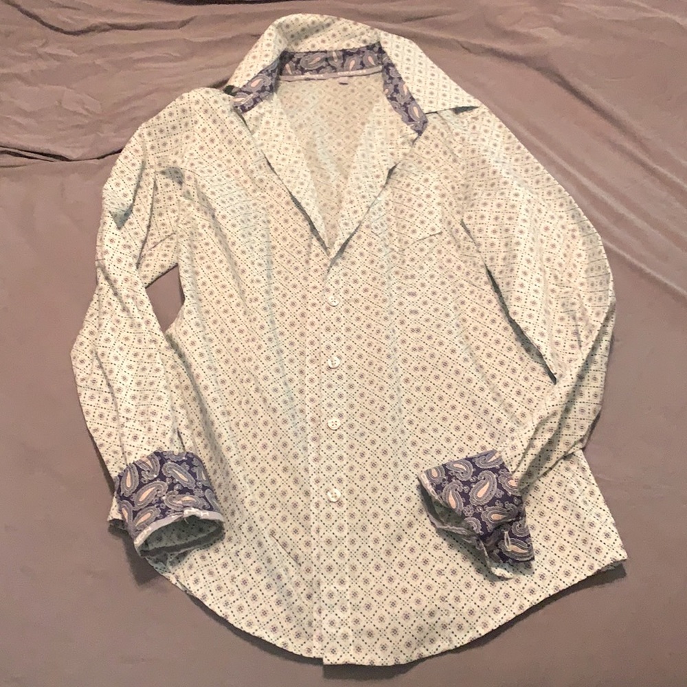 Teal cinch button up